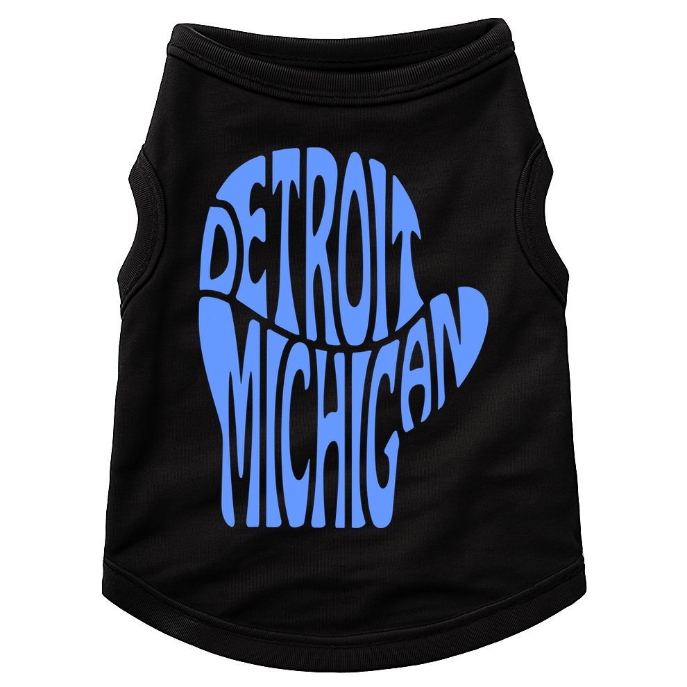 Detroit Michigan Mitten Shaped Word Art Doggie Tank