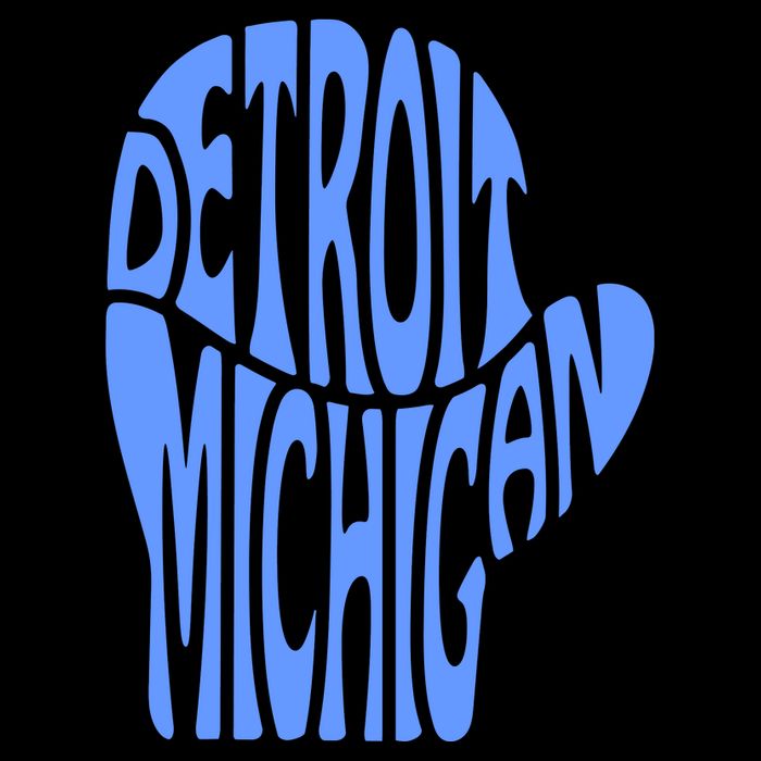 Detroit Michigan Mitten Shaped Word Art Doggie Tank