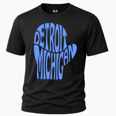 Detroit Michigan Mitten Shaped Word Art Performance Shirt