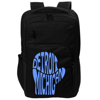 Detroit Michigan Mitten Shaped Word Art Impact Tech Backpack