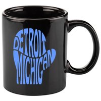 Detroit Michigan Mitten Shaped Word Art 11oz C Handle Ceramic Mug