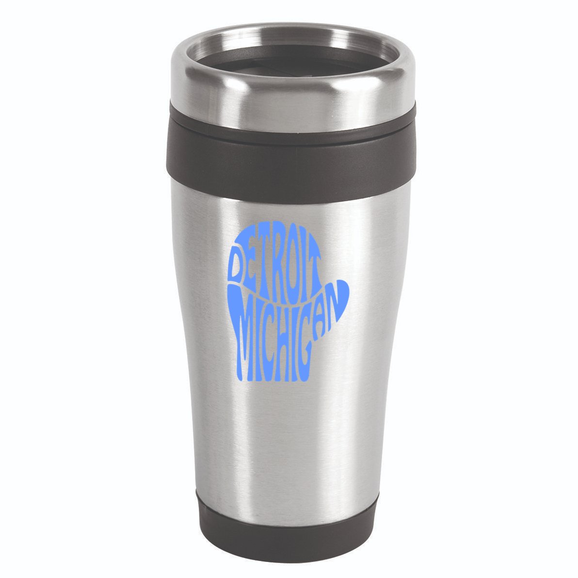 Detroit Michigan Mitten Shaped Word Art 16oz Travel Tumbler