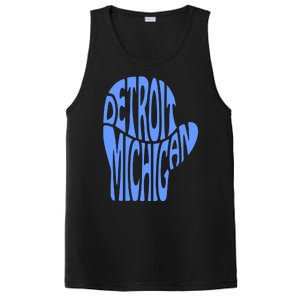 Detroit Michigan Mitten Shaped Word Art PosiCharge Competitor Tank