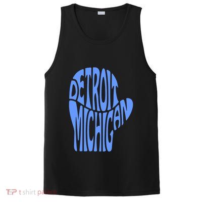 Detroit Michigan Mitten Shaped Word Art PosiCharge Competitor Tank