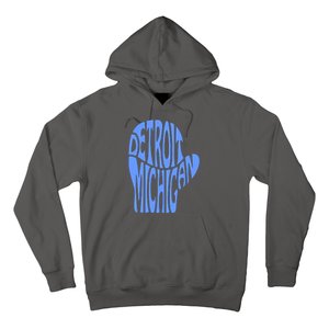 Detroit Michigan Mitten Shaped Word Art Hoodie