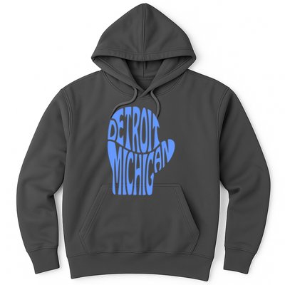 Detroit Michigan Mitten Shaped Word Art Hoodie