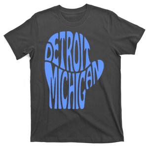 Detroit Michigan Mitten Shaped Word Art T-Shirt