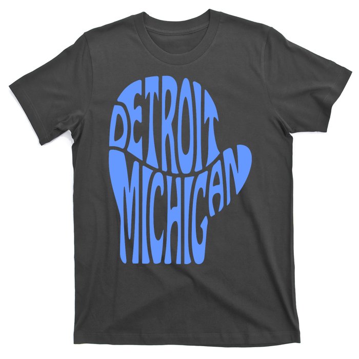 Detroit Michigan Mitten Shaped Word Art T-Shirt