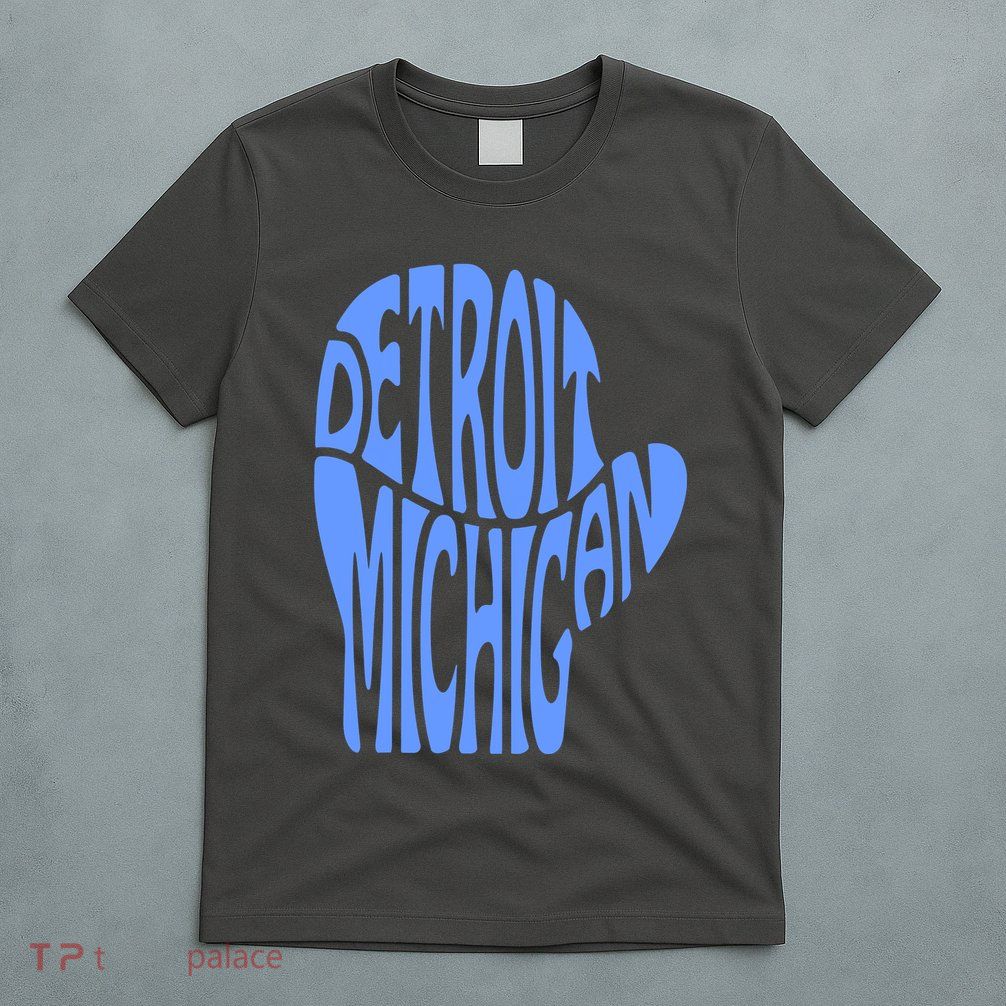 Detroit Michigan Mitten Shaped Word Art T-Shirt