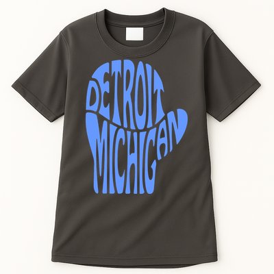 Detroit Michigan Mitten Shaped Word Art Tall T-Shirt