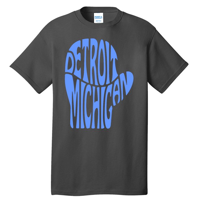 Detroit Michigan Mitten Shaped Word Art Tall T-Shirt