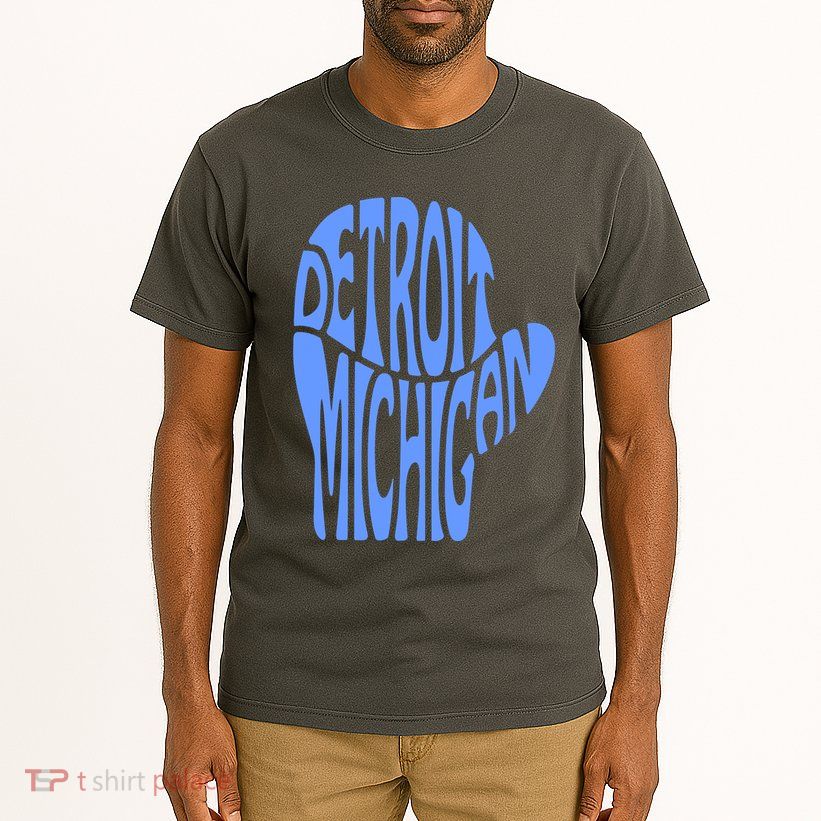 Detroit Michigan Mitten Shaped Word Art Tall T-Shirt