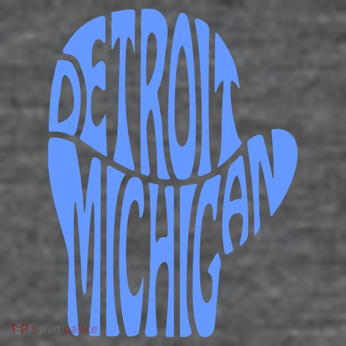 Detroit Michigan Mitten Shaped Word Art Flatbill Hat