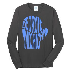 Detroit Michigan Mitten Shaped Word Art Tall Long Sleeve T-Shirt