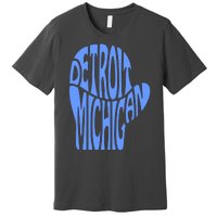 Detroit Michigan Mitten Shaped Word Art Premium T-Shirt