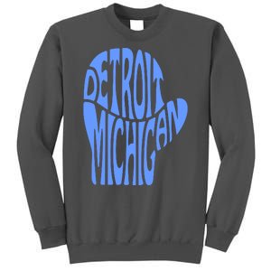 Detroit Michigan Mitten Shaped Word Art Tall Sweatshirt