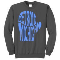 Detroit Michigan Mitten Shaped Word Art Tall Sweatshirt