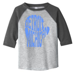 Detroit Michigan Mitten Shaped Word Art Toddler Fine Jersey T-Shirt