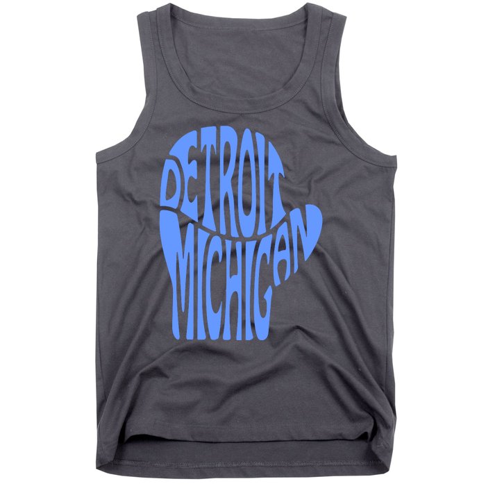 Detroit Michigan Mitten Shaped Word Art Tank Top