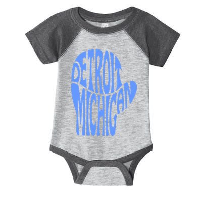 Detroit Michigan Mitten Shaped Word Art Infant Baby Jersey Bodysuit