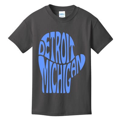Detroit Michigan Mitten Shaped Word Art Kids T-Shirt