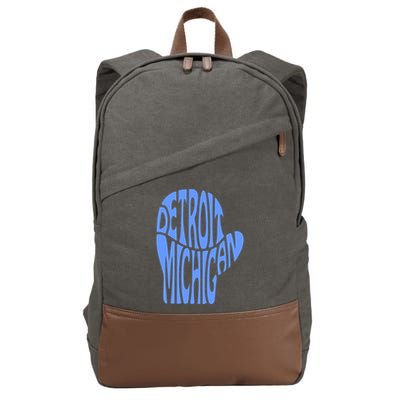 Detroit Michigan Mitten Shaped Word Art Cotton Canvas Backpack