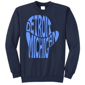 Detroit Michigan Mitten Shaped Word Art Sweatshirt