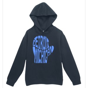 Detroit Michigan Mitten Shaped Word Art Urban Pullover Hoodie