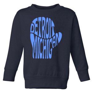 Detroit Michigan Mitten Shaped Word Art Toddler Sweatshirt