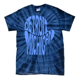 Detroit Michigan Mitten Shaped Word Art Tie-Dye T-Shirt