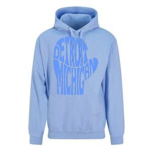 Detroit Michigan Mitten Shaped Word Art Unisex Surf Hoodie