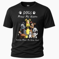 Dogs Make Me Happy Humans Make My Head Hurt Funny Dog Lover Cooling Performance Crew T-Shirt