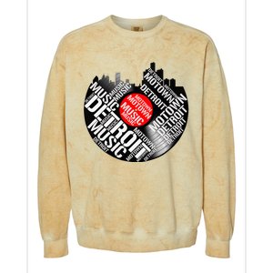 Detroit Motown Music  Detroit Skyline Record Colorblast Crewneck Sweatshirt