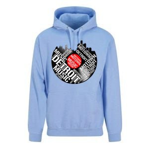 Detroit Motown Music  Detroit Skyline Record Unisex Surf Hoodie