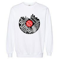 Detroit Motown Music  Detroit Skyline Record Garment-Dyed Sweatshirt