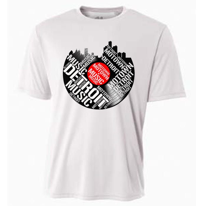 Detroit Motown Music  Detroit Skyline Record Cooling Performance Crew T-Shirt