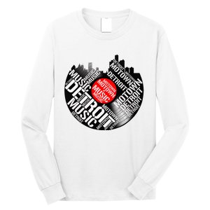 Detroit Motown Music  Detroit Skyline Record Long Sleeve Shirt