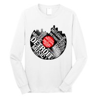 Detroit Motown Music  Detroit Skyline Record Long Sleeve Shirt