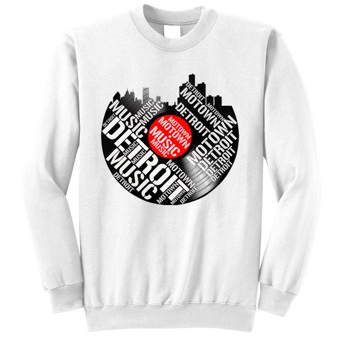 Detroit Motown Music  Detroit Skyline Record Sweatshirt