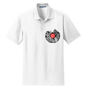 Detroit Motown Music  Detroit Skyline Record Dry Zone Grid Polo