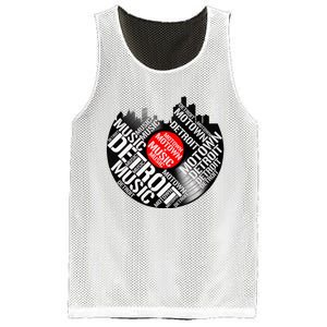 Detroit Motown Music  Detroit Skyline Record Mesh Reversible Basketball Jersey Tank