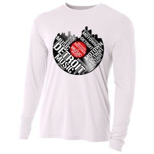 Detroit Motown Music  Detroit Skyline Record Cooling Performance Long Sleeve Crew