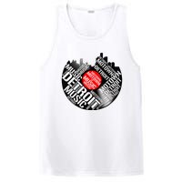 Detroit Motown Music  Detroit Skyline Record PosiCharge Competitor Tank