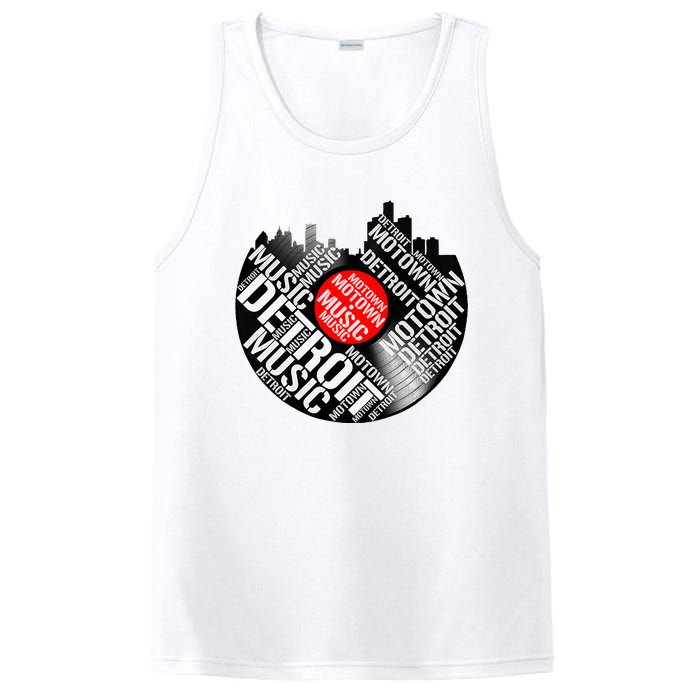 Detroit Motown Music  Detroit Skyline Record PosiCharge Competitor Tank