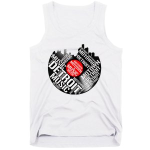 Detroit Motown Music  Detroit Skyline Record Tank Top