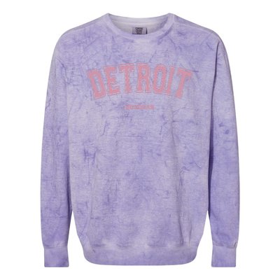 Detroit Michigan Mi Varsity Style On Detroit Colorblast Crewneck Sweatshirt