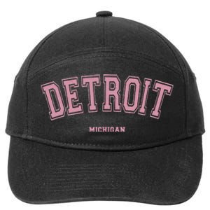 Detroit Michigan Mi Varsity Style On Detroit 7-Panel Snapback Hat