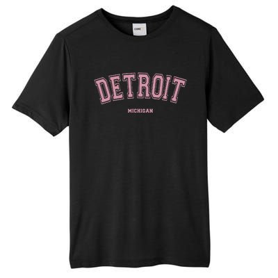 Detroit Michigan Mi Varsity Style On Detroit Tall Fusion ChromaSoft Performance T-Shirt