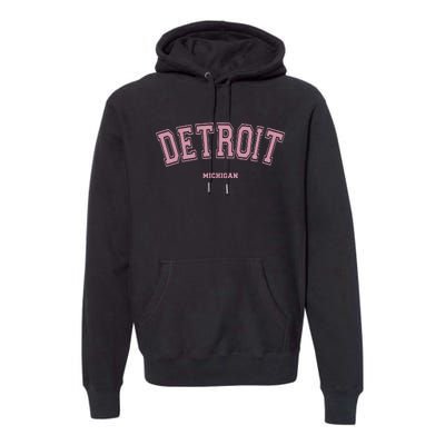 Detroit Michigan Mi Varsity Style On Detroit Premium Hoodie