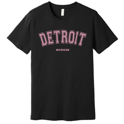 Detroit Michigan Mi Varsity Style On Detroit Premium T-Shirt